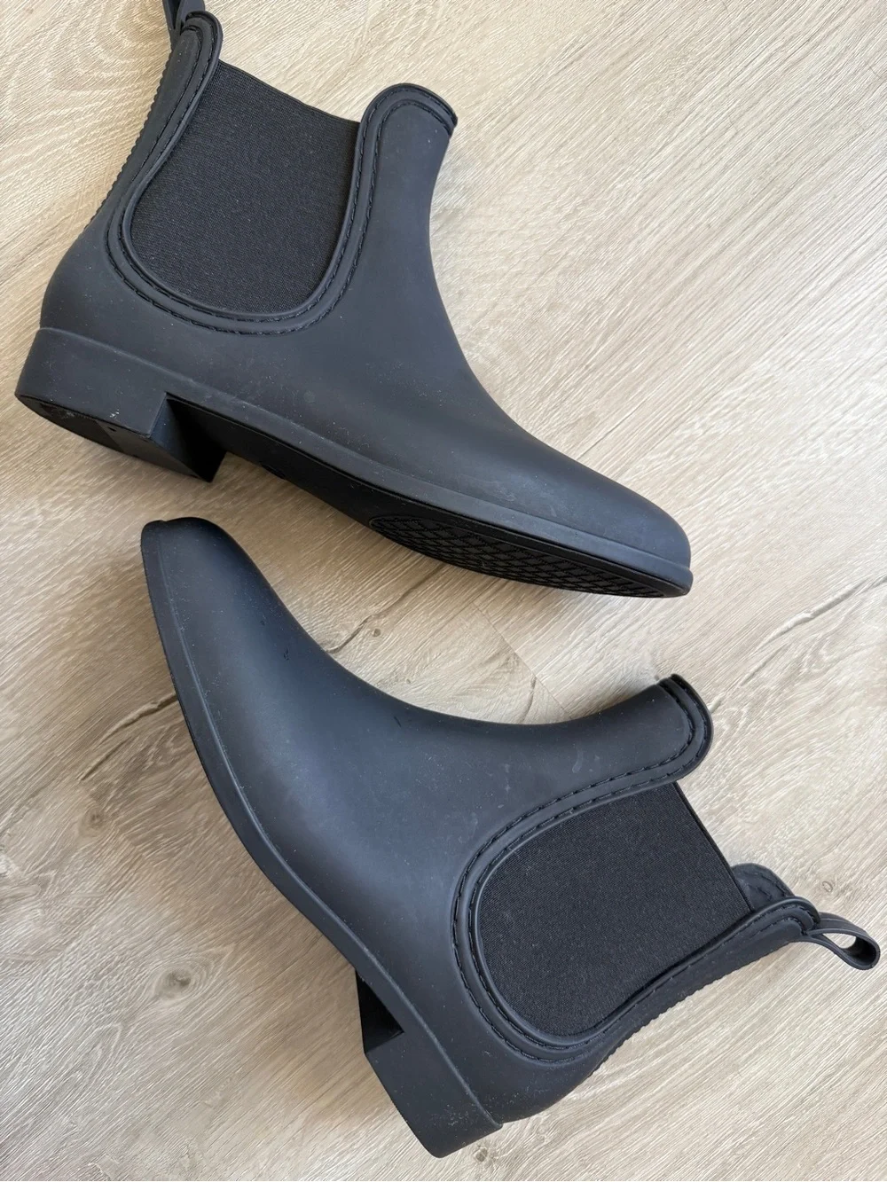 Jeffrey Campbell Forecast Chelsea Waterproof Rain Ankle Booties Black 8